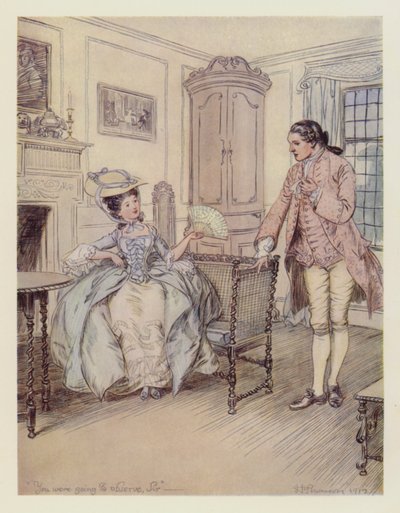 Miss Hardcastle ma Charles Marlow swed av Hugh Thomson