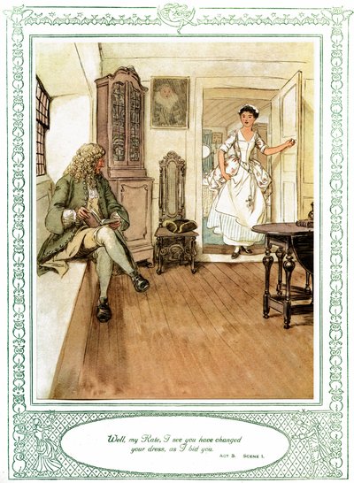 Oliver Goldsmiths pjäs She Stoops to Conquer av Hugh Thomson