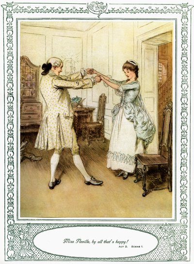Oliver Goldsmiths pjäs She Stoops to Conquer av Hugh Thomson