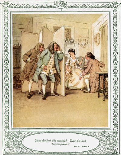 Oliver Goldsmiths pjäs She Stoops to Conquer av Hugh Thomson