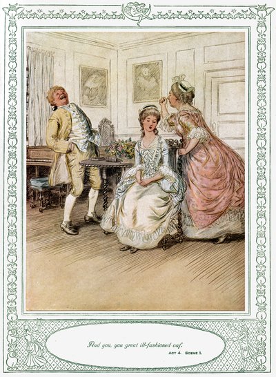 Oliver Goldsmiths pjäs She Stoops to Conquer av Hugh Thomson