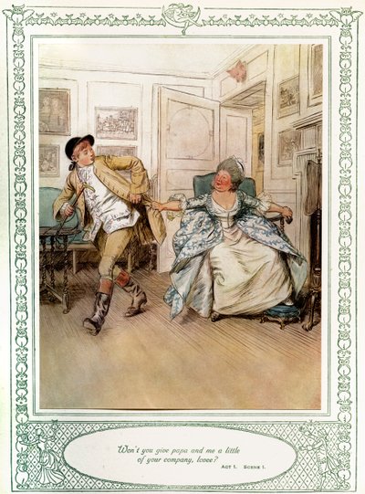 Oliver Goldsmiths pjäs She Stoops to Conquer av Hugh Thomson