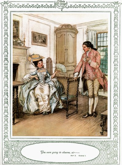 Oliver Goldsmiths pjäs She Stoops to Conquer av Hugh Thomson