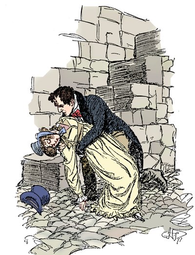 Scen från Jane Austens Persuasion, 1897 av Hugh Thomson