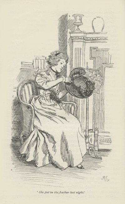 Hon satte in fjädern i går kväll, 1896 av Hugh Thomson
