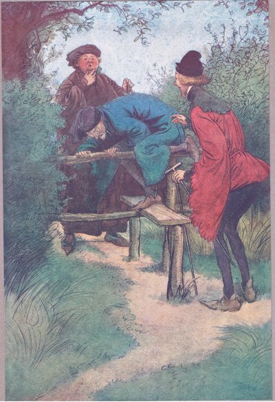 Där kommer min herre, Mister Shallow och en annan gentleman från Frogmore, illustration från The Merry Wives of Windsor, 1910 av Hugh Thomson