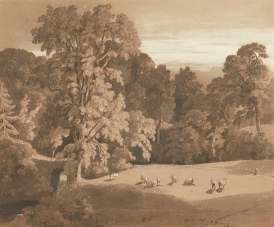 Parkland vid Minto House (penna och bläck och tvätt) av Hugh William Williams