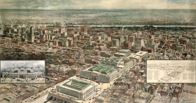 Pennsylvania Station, 7th Avenue och 32nd Street, New York City, graverad av Ketterlinus, 1910 av Hughson Frederick Hawley