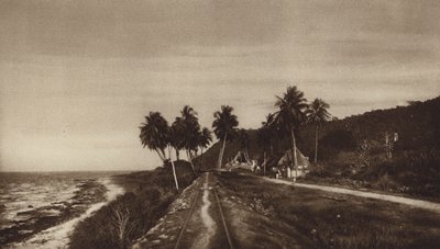 Mexiko: Campeche, Calle por Lerma (svartvitt foto) av Hugo Brehme
