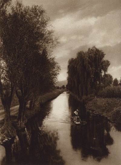 Mexiko: Canal Viga (svartvitt foto) av Hugo Brehme