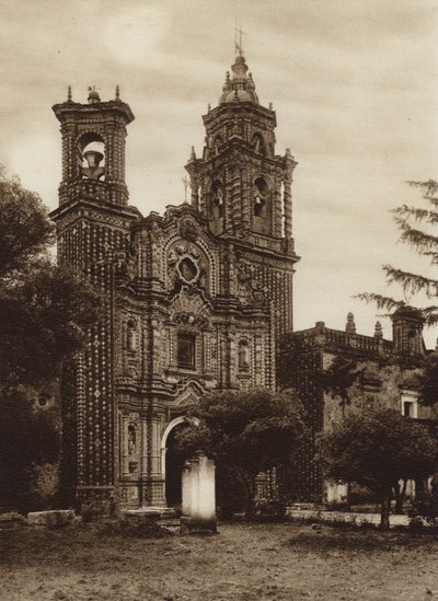 Mexiko: San Francisco-kyrkan, Tidigare vy (s/w-foto) av Hugo Brehme