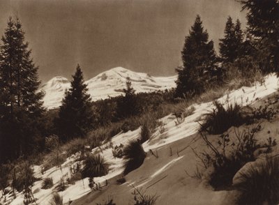 Mexiko: Iztacihuatl (svartvitt foto) av Hugo Brehme