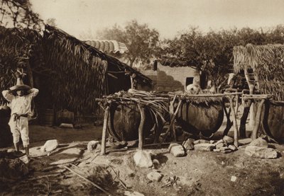 Mexiko: Mezcal, Destilleria de aguardiente (svartvitt foto) av Hugo Brehme