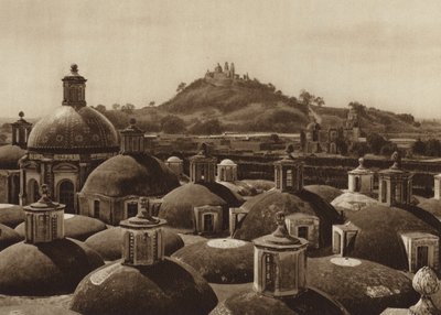 Mexiko: Piramide de Cholula (svartvitt foto) av Hugo Brehme