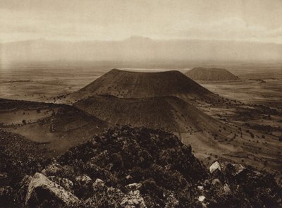 Mexiko: Santa Catarina och La Caldera, slocknade vulkaner i utkanten av huvudstaden Mexiko (svartvitt foto) av Hugo Brehme