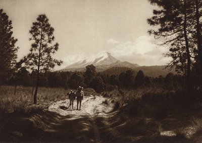 Mexiko: Leden till Pico de Orizaba (svartvitt foto) av Hugo Brehme
