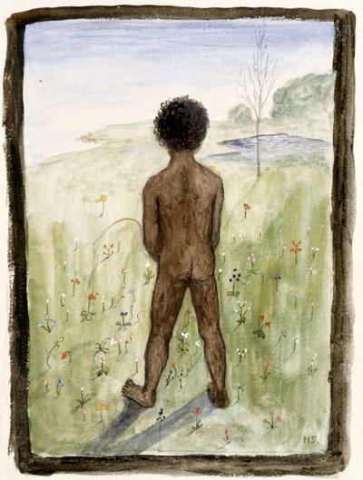 Pojke på ängen av Hugo Simberg