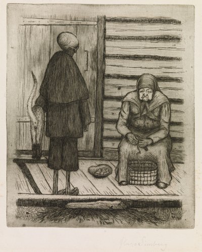 Döden och den gamla kvinnan av Hugo Simberg