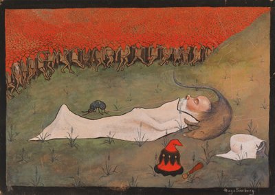 Kung Hobgoblin sovande av Hugo Simberg