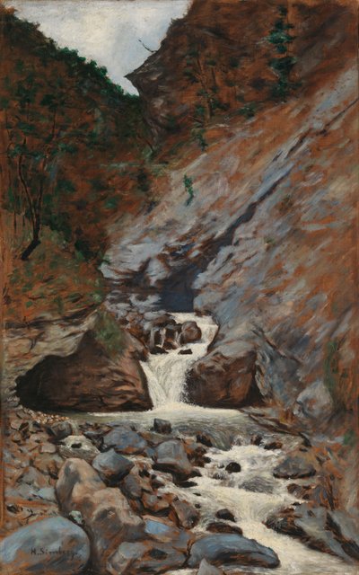 Bergsbäck i Kaukasus av Hugo Simberg
