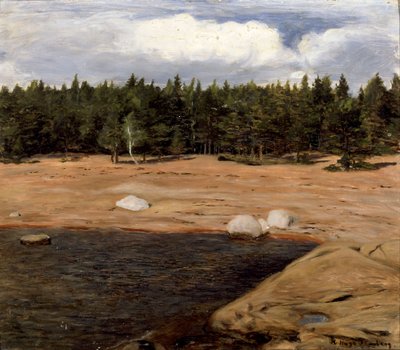 Stranden, Niemenlautta av Hugo Simberg