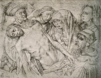 Teckning efter avsättningen från korset, c1460-1480, 1908. av Hugo van der Goes