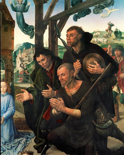 Tre herdar (tempera på trä) av Hugo van der Goes