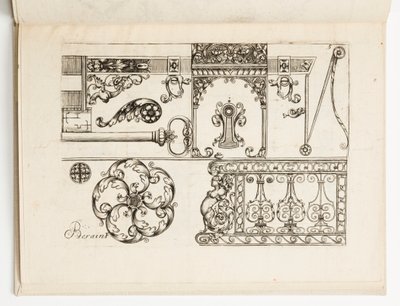 Tavla 5, från Various Designs for Locksmiths av Hugues Brisville