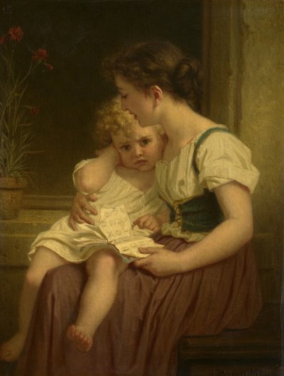 Mor och barn, c.1864 av Hugues Merle