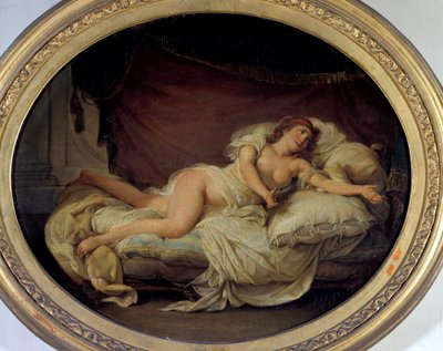 Woman Couchee-målning av Hugues Traval (1728-1785) 1779 sön. 0,36 x 0,44 m Towers Museum of Fine Arts av Hugues Traval