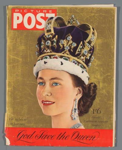 Kopia av specialutgåvan av Picture Post för kröningen av drottning Elizabeth II, 13 juni 1953 Bildinlägg / Special Coronation Souvenirnummer (titel på objekt) av Hulton Press Ltd.