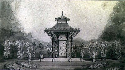 Design för en voljär och pergola i kinesisk stil av Humphry Repton