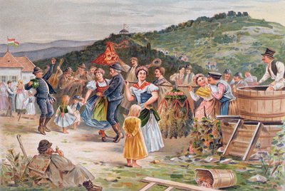 Festival för att fira vinskörden i Ungern av Hungarian School