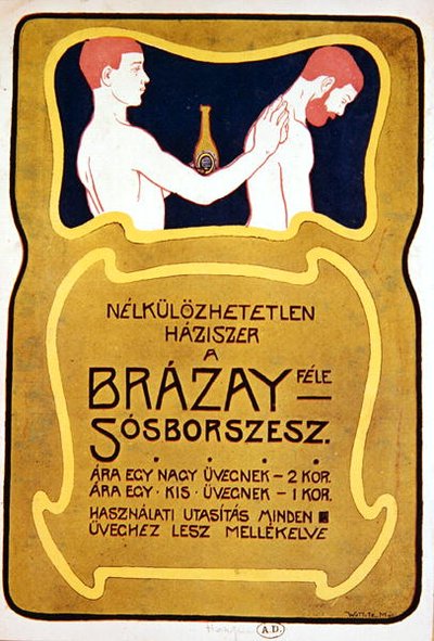 Ungersk reklam för Eau de Toilette Brazay, ca 1900 (färg litho) av Hungarian School