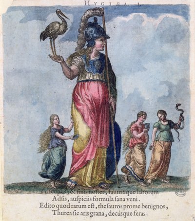 Hygieia, från en samling porträtt av läkare av den ungerske läkaren Sambucus av Hungarian School