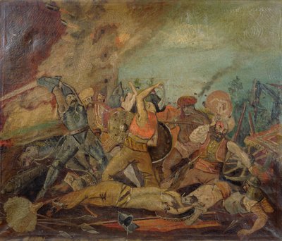 Osmanska och ungerska soldater slåss på 1600-talet av Hungarian School