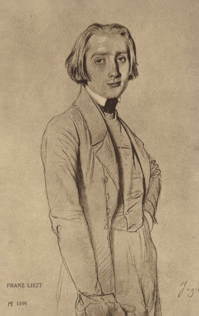Porträtt av Franz Liszt av Hungarian School