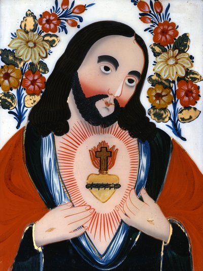 The Sacred Heart of Jesus, andra hälften av artonhundratalet (målat glas) av Hungarian School