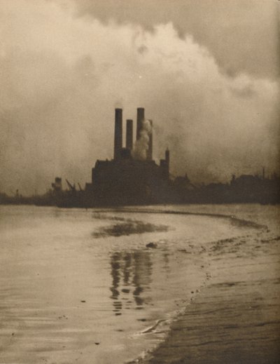 "Chelsea Chimneys: Power Station on the Site of Old Cremorne Gardens", c1935. av Huson