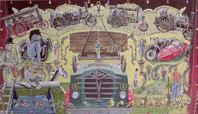 På Vintage Show, 1993 (gouache på kort) av Huw S. Parsons