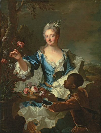 Porträtt av Hyacinthe-Sophie de Beschanel-Nointel, Marquise de Louville av Hyacinthe Francois Rigaud