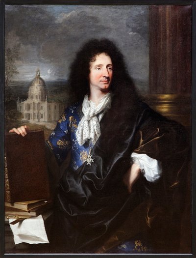Porträtt av Jules Hardouin Mansart (olja på duk) av Hyacinthe Francois Rigaud