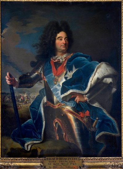 Porträtt av Louis Claude Hector, hertig av Villars, marechal av Frankrike (1652-1734) Han har halsbandet av Guldfleeceorden (1659-1743) ca. 1714 av Hyacinthe Francois Rigaud