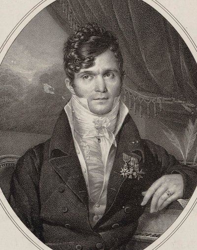 Porträtt av dirigenten och kompositören Gaspare Spontini 1774-1851, 1824. av Hyacinthe Louis Victor Jean Baptiste Aubry