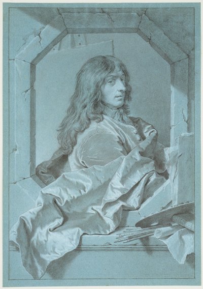 Porträtt av målaren Sébastien Bourdon av Hyacinthe Rigaud
