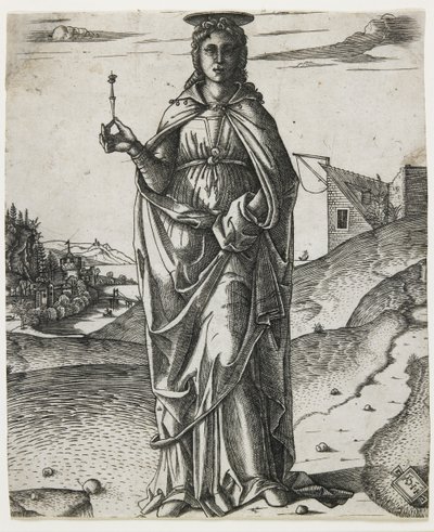 Saint Lucy, ca 1510 (gravyr) av I.I.C.A. Master
