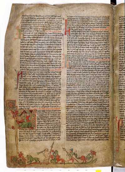 Dop av kung Olaf Tryggvason, från Flateyjarbok (Boken om Flatey) sent 1300-tal av Icelandic School
