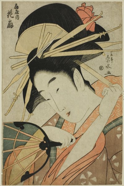 Courtesan Hanaogi från Ogiya av Ichirakutei Eisui