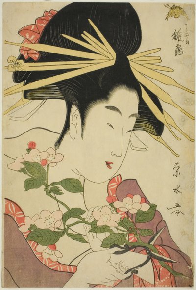 Courtesan Hinazuru från Chojiya av Ichirakutei Eisui