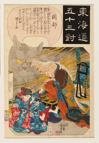 Okabe: berättelsen om kattstenen av Ichiyusai Kuniyoshi